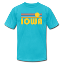 Iowa T-Shirt - Retro Sunrise Unisex Iowa T Shirt - turquoise