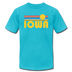 Iowa T-Shirt - Retro Sunrise Unisex Iowa T Shirt - turquoise