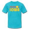 Iowa T-Shirt - Retro Sunrise Unisex Iowa T Shirt - turquoise