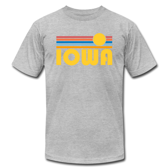 Iowa T-Shirt - Retro Sunrise Unisex Iowa T Shirt - heather gray
