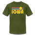 Iowa T-Shirt - Retro Sunrise Unisex Iowa T Shirt - olive