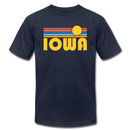 Iowa T-Shirt - Retro Sunrise Unisex Iowa T Shirt - navy