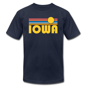 Iowa T-Shirt - Retro Sunrise Unisex Iowa T Shirt - navy