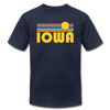 Iowa T-Shirt - Retro Sunrise Unisex Iowa T Shirt - navy