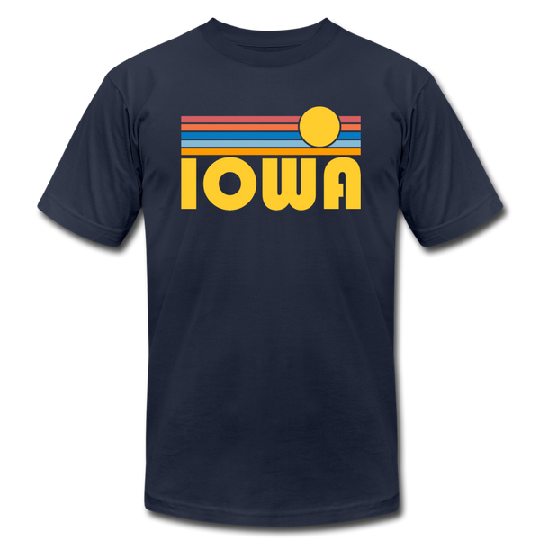 Iowa T-Shirt - Retro Sunrise Unisex Iowa T Shirt - navy