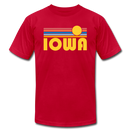 Iowa T-Shirt - Retro Sunrise Unisex Iowa T Shirt - red