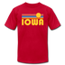 Iowa T-Shirt - Retro Sunrise Unisex Iowa T Shirt - red
