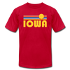 Iowa T-Shirt - Retro Sunrise Unisex Iowa T Shirt - red