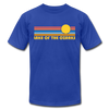 Lake of the Ozarks, Missouri T-Shirt - Retro Sunrise Unisex Lake of the Ozarks T Shirt - royal blue