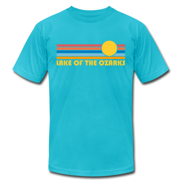 Lake of the Ozarks, Missouri T-Shirt - Retro Sunrise Unisex Lake of the Ozarks T Shirt - turquoise
