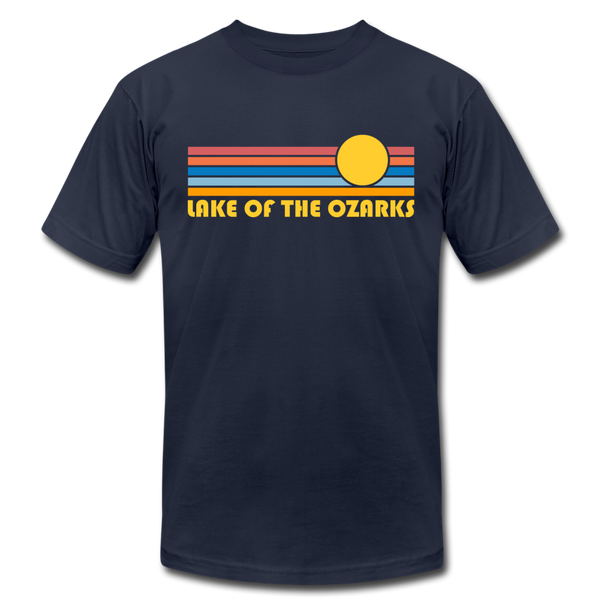 Lake of the Ozarks, Missouri T-Shirt - Retro Sunrise Unisex Lake of the Ozarks T Shirt - navy