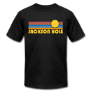 Jackson Hole, Wyoming T-Shirt - Retro Sunrise Unisex Jackson Hole T Shirt - black