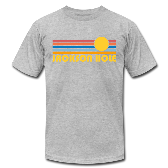Jackson Hole, Wyoming T-Shirt - Retro Sunrise Unisex Jackson Hole T Shirt - heather gray