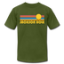 Jackson Hole, Wyoming T-Shirt - Retro Sunrise Unisex Jackson Hole T Shirt - olive
