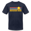 Jackson Hole, Wyoming T-Shirt - Retro Sunrise Unisex Jackson Hole T Shirt - navy