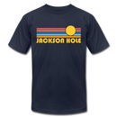Jackson Hole, Wyoming T-Shirt - Retro Sunrise Unisex Jackson Hole T Shirt - navy