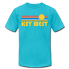Key West, Florida T-Shirt - Retro Sunrise Unisex Key West T Shirt - turquoise