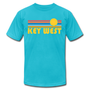Key West, Florida T-Shirt - Retro Sunrise Unisex Key West T Shirt - turquoise