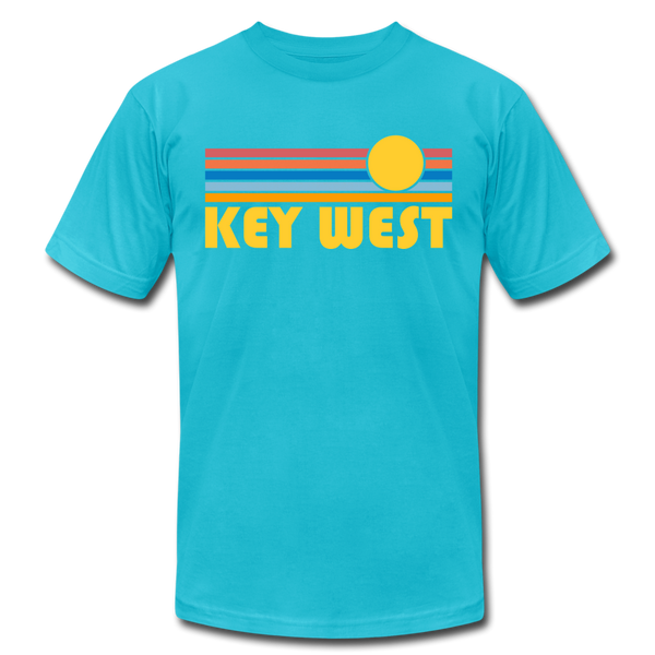 Key West, Florida T-Shirt - Retro Sunrise Unisex Key West T Shirt - turquoise