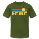 Key West, Florida T-Shirt - Retro Sunrise Unisex Key West T Shirt - olive