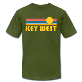 Key West, Florida T-Shirt - Retro Sunrise Unisex Key West T Shirt - olive