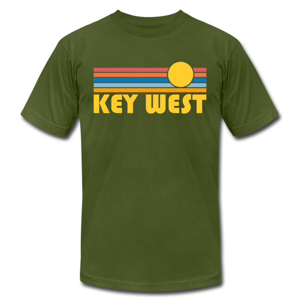 Key West, Florida T-Shirt - Retro Sunrise Unisex Key West T Shirt - olive
