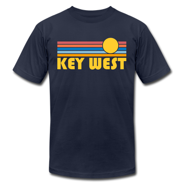 Key West, Florida T-Shirt - Retro Sunrise Unisex Key West T Shirt - navy