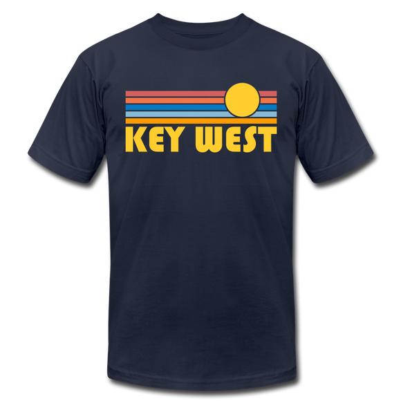 Key West, Florida T-Shirt - Retro Sunrise Unisex Key West T Shirt - navy