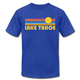 Lake Tahoe, California T-Shirt - Retro Sunrise Unisex Lake Tahoe T Shirt - royal blue