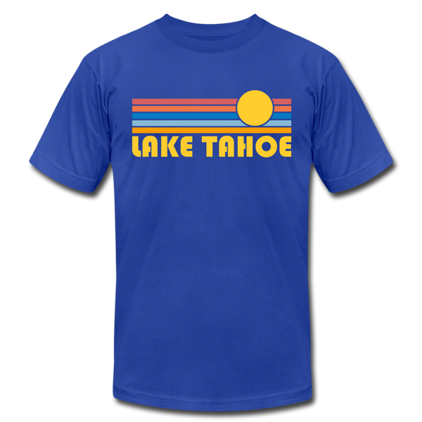 Lake Tahoe, California T-Shirt - Retro Sunrise Unisex Lake Tahoe T Shirt - royal blue