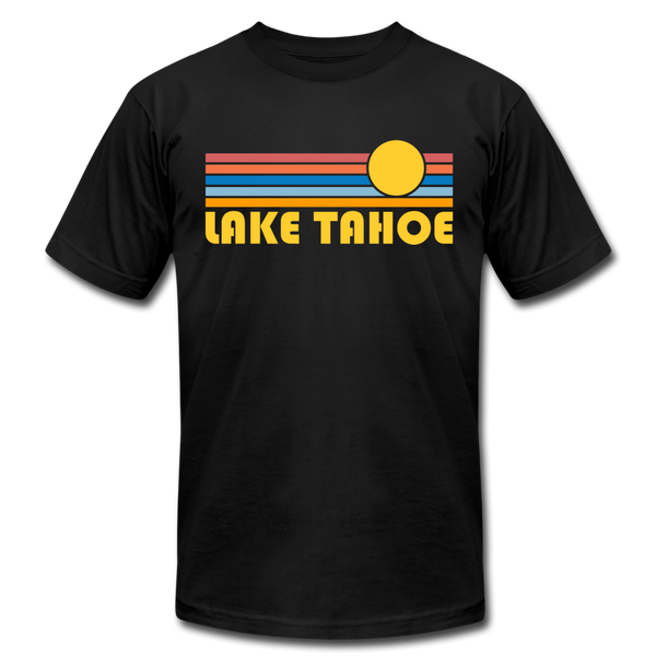 Lake Tahoe, California T-Shirt - Retro Sunrise Unisex Lake Tahoe T Shirt - black