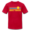 Lake Tahoe, California T-Shirt - Retro Sunrise Unisex Lake Tahoe T Shirt - red