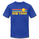 New York, New York T-Shirt - Retro Sunrise Unisex New York T Shirt - royal blue