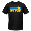 New York, New York T-Shirt - Retro Sunrise Unisex New York T Shirt - black