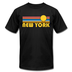 New York, New York T-Shirt - Retro Sunrise Unisex New York T Shirt - black