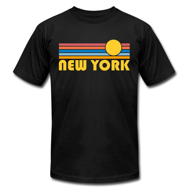 New York, New York T-Shirt - Retro Sunrise Unisex New York T Shirt - black