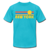 New York, New York T-Shirt - Retro Sunrise Unisex New York T Shirt - turquoise
