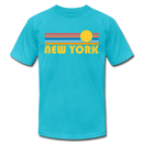 New York, New York T-Shirt - Retro Sunrise Unisex New York T Shirt - turquoise