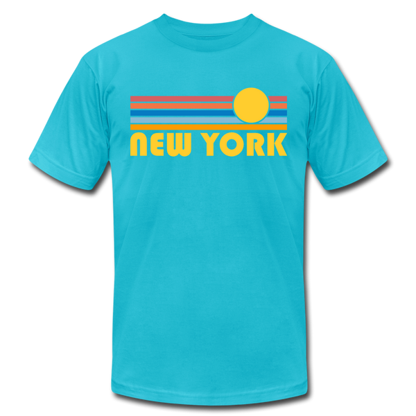 New York, New York T-Shirt - Retro Sunrise Unisex New York T Shirt - turquoise