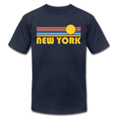 New York, New York T-Shirt - Retro Sunrise Unisex New York T Shirt - navy