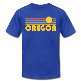 Oregon T-Shirt - Retro Sunrise Unisex Oregon T Shirt - royal blue