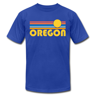 Oregon T-Shirt - Retro Sunrise Unisex Oregon T Shirt - royal blue