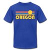 Oregon T-Shirt - Retro Sunrise Unisex Oregon T Shirt - royal blue