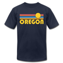 Oregon T-Shirt - Retro Sunrise Unisex Oregon T Shirt - navy