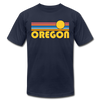 Oregon T-Shirt - Retro Sunrise Unisex Oregon T Shirt - navy