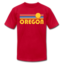 Oregon T-Shirt - Retro Sunrise Unisex Oregon T Shirt - red