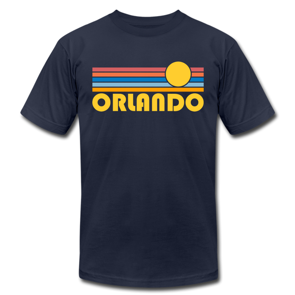 Orlando, Florida T-Shirt - Retro Sunrise Unisex Orlando T Shirt - navy