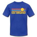 Los Angeles, California T-Shirt - Retro Sunrise Unisex Los Angeles T Shirt - royal blue