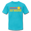 Los Angeles, California T-Shirt - Retro Sunrise Unisex Los Angeles T Shirt - turquoise