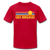 Los Angeles, California T-Shirt - Retro Sunrise Unisex Los Angeles T Shirt - red